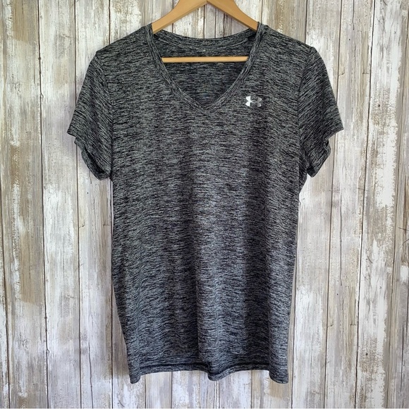 Under Armour Tops - Under Armour Women's Charcoal Heather V-Neck Tee